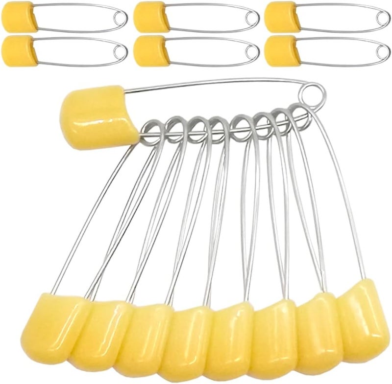Yosawa 50Pcs 2.2" Plastic Head Safety Pin Nappy Cloth Diaper Safety Pins with Safe Locking Closures (Orange) - Image 1